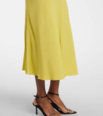Bela gathered crêpe satin midi dress | Victoria Beckham