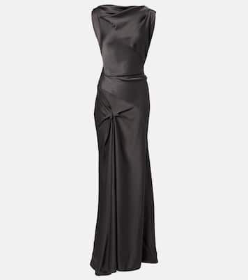Posy draped gathered crêpe satin gown | Victoria Beckham
