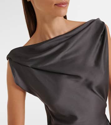 Posy draped gathered crêpe satin gown | Victoria Beckham