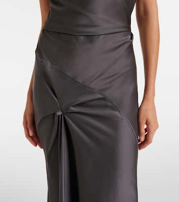 Posy draped gathered crêpe satin gown | Victoria Beckham