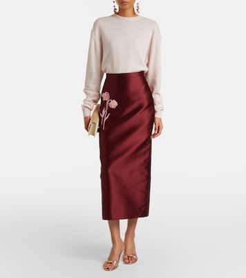 Falda lencera de satén floral | Erdem