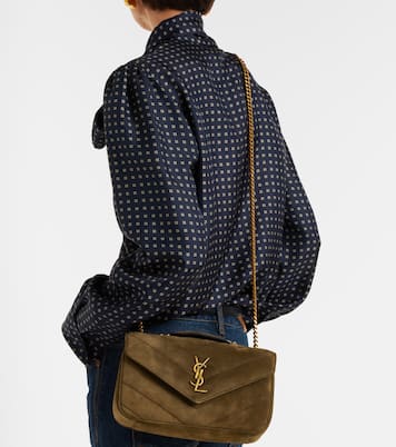 Loulou Small suede shoulder bag | Saint Laurent