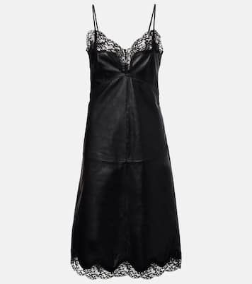Lace-trimmed leather midi dress | Magda Butrym