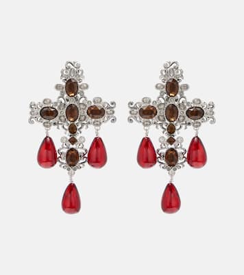 Clip-Ohrringe Cross mit Kristallen | Saint Laurent