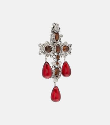 Clip-Ohrringe Cross mit Kristallen | Saint Laurent