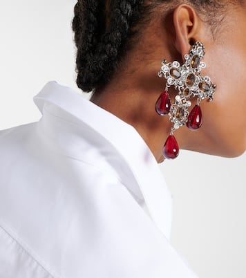 Clip-Ohrringe Cross mit Kristallen | Saint Laurent