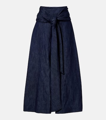 Zivan cotton and linen denim midi skirt | Gabriela Hearst