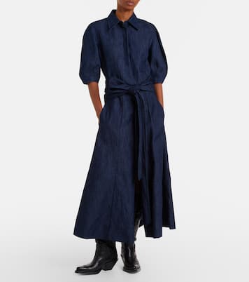 Zivan cotton and linen denim midi skirt | Gabriela Hearst