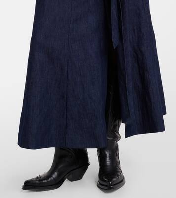 Zivan cotton and linen denim midi skirt | Gabriela Hearst