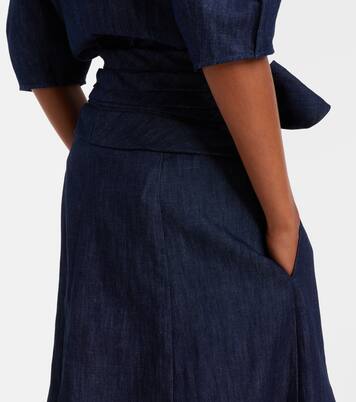 Zivan cotton and linen denim midi skirt | Gabriela Hearst