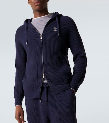 Ribbed-knit cashmere zip-up cardigan  | Brunello Cucinelli