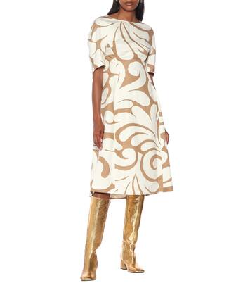 Vestido midi de algodón y lino | Marni