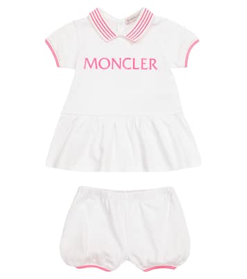 Baby - Abito e shorts in cotone con logo | Moncler Enfant