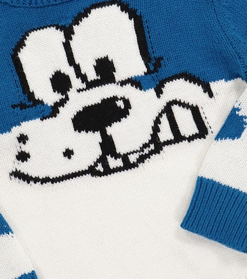 Dog intarsia cotton-blend sweater | Stella McCartney Kids