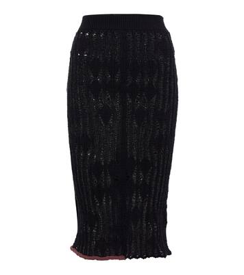 Open-knit cotton-blend midi skirt | Acne Studios