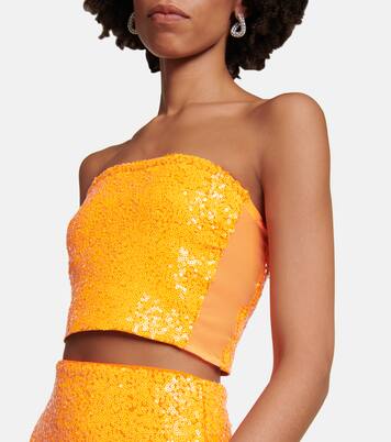 Cropped-Top mit Pailletten | Norma Kamali