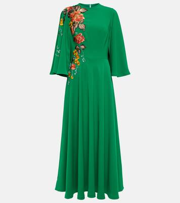 Vestido largo Zinnia con capa bordada | Costarellos