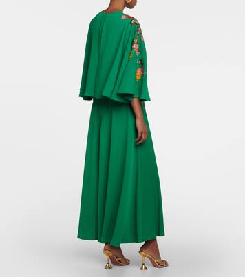 Vestido largo Zinnia con capa bordada | Costarellos