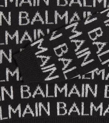 Logo intarsia wool-blend sweater | Balmain Kids