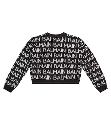 Logo intarsia wool-blend sweater | Balmain Kids