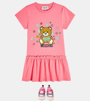 Leather-trimmed sneakers | Moschino Kids