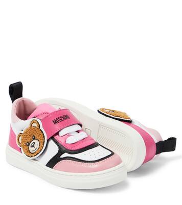 Leather-trimmed sneakers | Moschino Kids