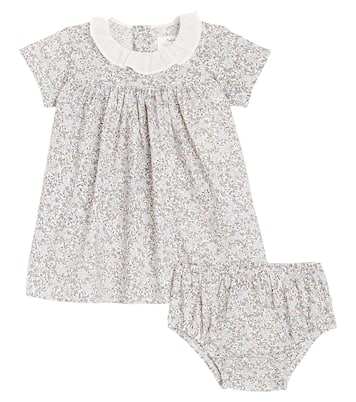 Bébé – Set robe et culotte bloomer en coton | Il Gufo