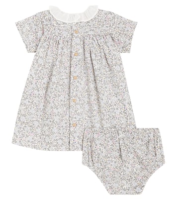 Bébé – Set robe et culotte bloomer en coton | Il Gufo