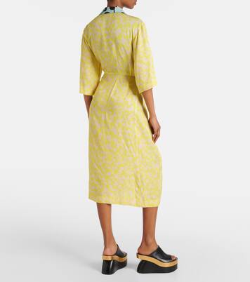 Robe midi portefeuille imprimée | Dries Van Noten
