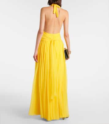 Halterneck silk chiffon gown | Dolce&Gabbana