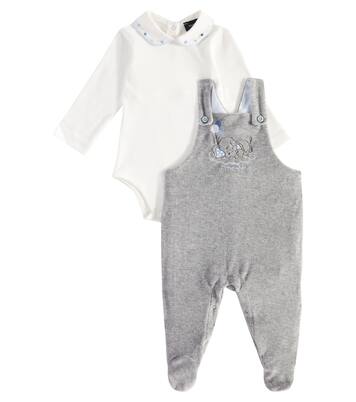 Baby cotton bodysuit and overall set | Monnalisa