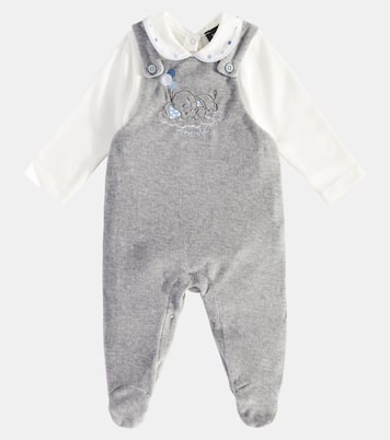 Baby cotton bodysuit and overall set | Monnalisa