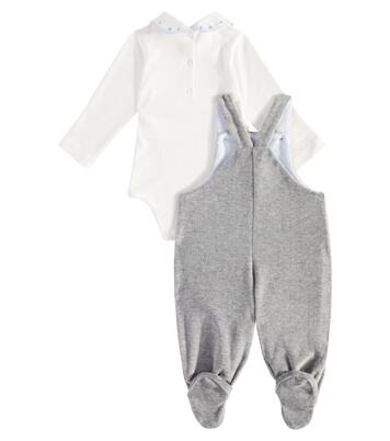 Baby cotton bodysuit and overall set | Monnalisa