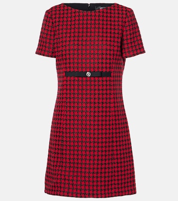 Checked wool-blend tweed mini dress | Versace