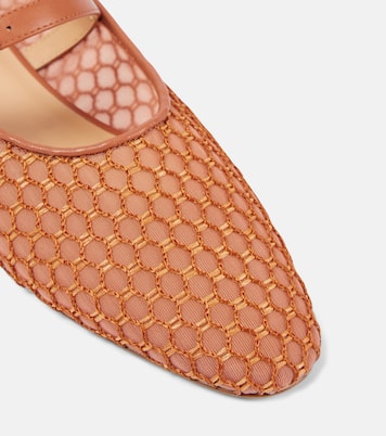 Isobel leather-trimmed mesh ballet flats | Ulla Johnson