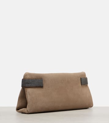 Essence Small suede clutch | Brunello Cucinelli