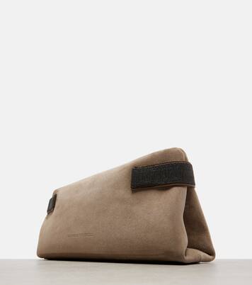 Essence Small suede clutch | Brunello Cucinelli