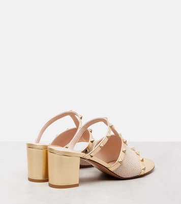 Rockstud 80 leather-trimmed mules | Valentino Garavani