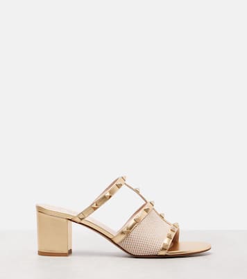 Rockstud 80 leather-trimmed mules | Valentino Garavani