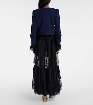 Checked cropped wool-blend jacket | Chloé