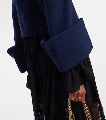 Checked cropped wool-blend jacket | Chloé