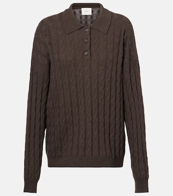 Cable-knit cashmere polo sweater | Lisa Yang