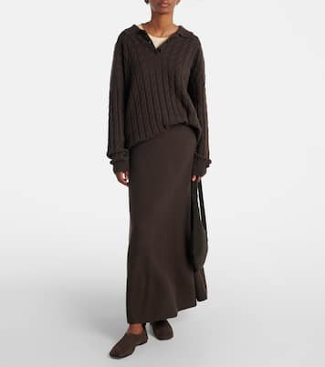 Cable-knit cashmere polo sweater | Lisa Yang