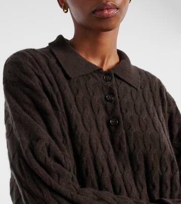 Cable-knit cashmere polo sweater | Lisa Yang