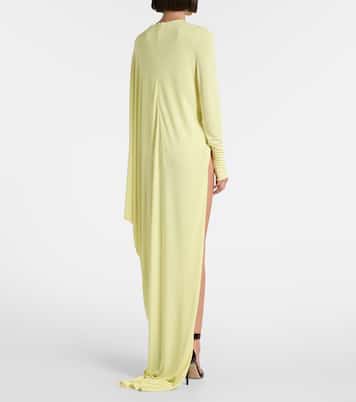 Robe longue asymétrique en crêpe | Tom Ford