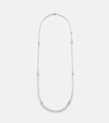 18kt white gold necklace with diamonds and pearls | Mikimoto