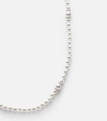 18kt white gold necklace with diamonds and pearls | Mikimoto