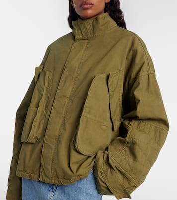 Leather-trimmed cotton jacket | The Attico