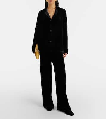 Calabasas velvet shirt | Asceno