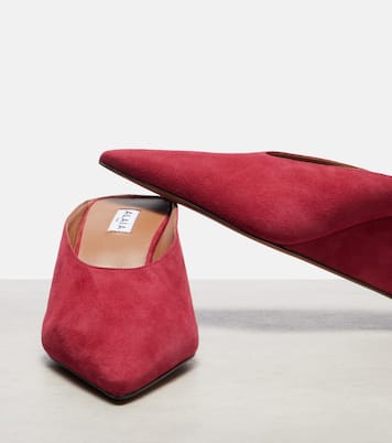 Mules Cube 75 in suede con zeppa | Alaïa